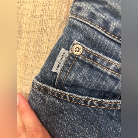 Vintage Carhartt Women’s Relaxed Fit Jeans Straight Leg Denim Mid Rise - Picture 4 of 10